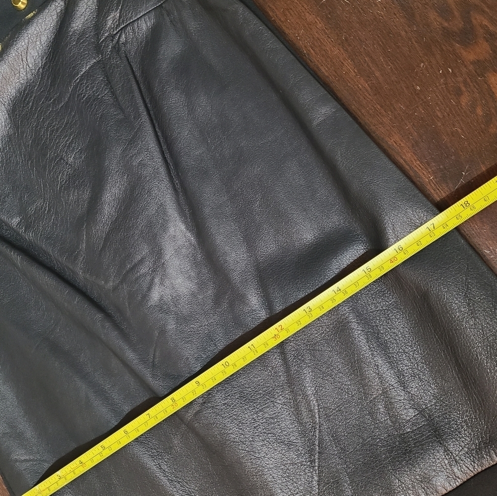 Michael Michael Kors Black Leather Gold Studded Midi Dress Size 0 - Picture 10 of 16
